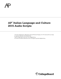AP Italian Language and Culture 2015 Audio Scripts