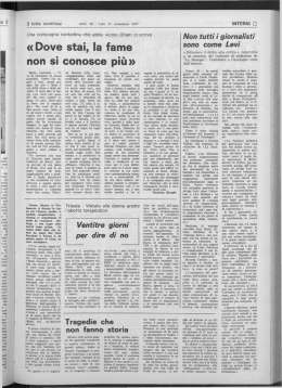 Dove stai, la fame non SI conosce più