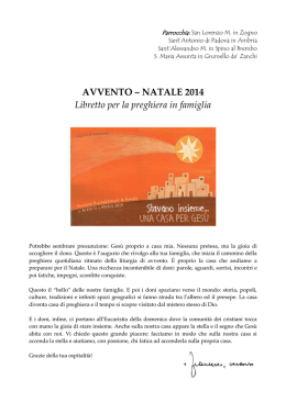AVVENTO ‒ NATALE 2014 Libretto per la preghiera in famiglia
