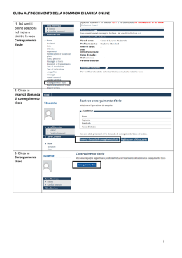 GUIDA ALL`INSERIMENTO DELLA DOMANDA DI LAUREA ONLINE