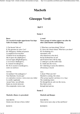 Macbeth - Giuseppe Verdi - Libretto in Italian with translation in