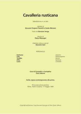Libretto Cavalleria rusticana