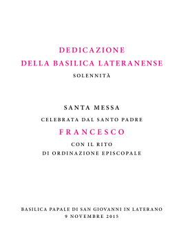 dedicazione della basilica lateranense francesco