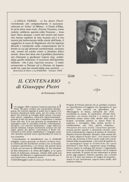 IL CENTENARIO di Giuseppe Pietri