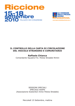 IL CONTROLLO DELLA CARTA DI