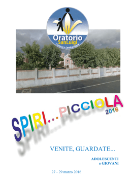 libretto - Oratorio San Luigi