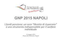 Fondi Pensione - Giornata Nazionale della Previdenza