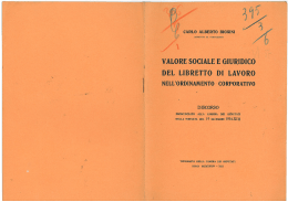 DEL LIBRETTO DI LAVORO NELL`ORDINAMENTO