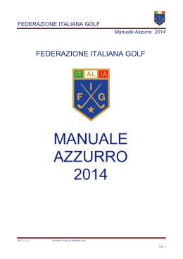 Manuale Azzurro 2014 - Federazione Italiana Golf