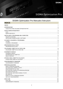 SIGMA Optimization Pro Manuale d`istruzioni