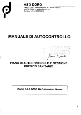 Manuale di autocontrollo-piano di autocontrollo e gestione igienico