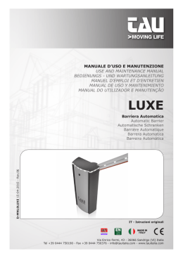 MANUALE D`USO E MANUTENZIONE USE AND MAINTENANCE