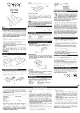 Solar Charger Model: ES062 User Manual
