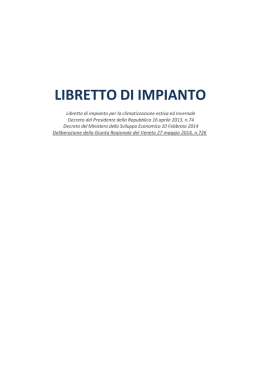 LIBRETTO DI IMPIANTO DGRV 27 maggio 2014