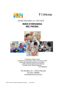 MOD. 74.01 Rev. 00 Libretto informativo per le famiglie