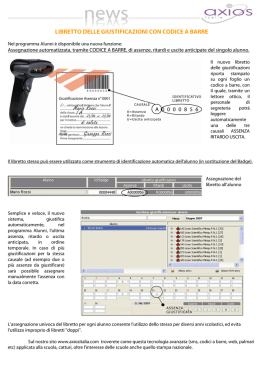 libretto delle giustificazioni con codice a barre