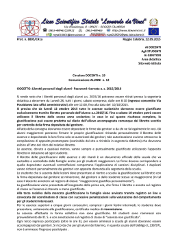 Prot. n. 8805/C41a Reggio Calabria, 22.09.2015 Ai DOCENTI Agli