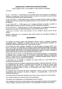 CONSÎGLIO DELL`ORDINE DEGLI AWOCATI DI VICENZA