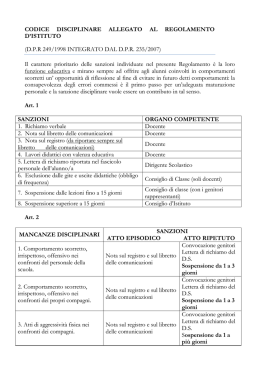 CODICE DISCIPLINARE ALLEGATO AL REGOLAMENTO D