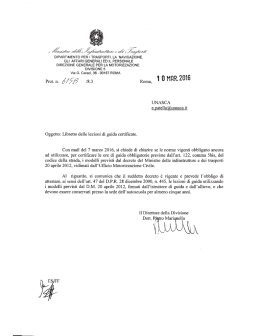 DTN - Nota prot. n. 6158/8.3 del 10 marzo 2016