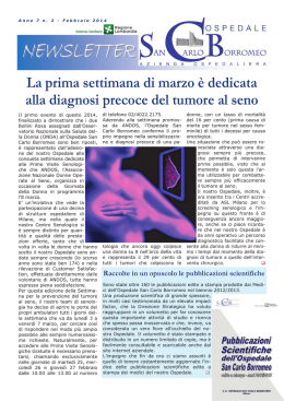 NEWSLETTER - Ospedale San Carlo Borromeo