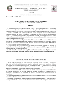Regolamento riconoscimento CFA - Conservatorio Bruno Maderna