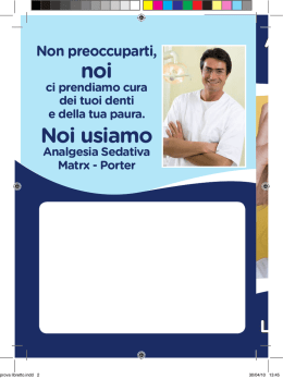 MATRIX ANESTESIA ASSISTITA Analgesia sedativa