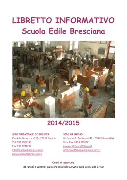 LIBRETTO INFORMATIVO Scuola Edile Bresciana 2014/2015