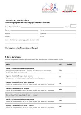 Ordinazione carte della festa - festa federale delle corali in costume