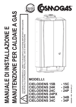 MANUALE DI INSTALLAZIONE E MANUTENZIONE PER CALDAIE