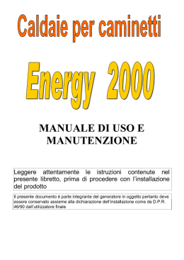Manuale Istruzioni - Caldaie per caminetti e linea arredo giardino