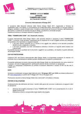 VENICE DESIGN WEEK presenta &ldquo;FABBRICARE COSE&rdquo;