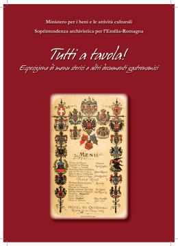Tutti a tavola! - Soprintendenza archivistica per l`Emilia