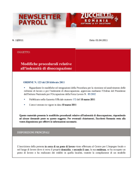 Modifiche procedurali relative all`indennit&agrave; di disoccupazione