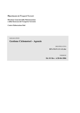 Manuale Gestione Immatricolazione Ciclomotori