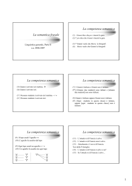 La semantica frasale La competenza semantica La
