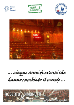 Libretto discorsi parlamentari Simonetti