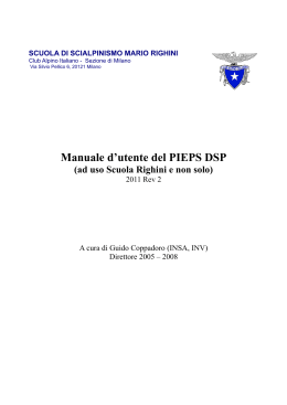 Manuale d`utente del PIEPS DSP (2011R2)
