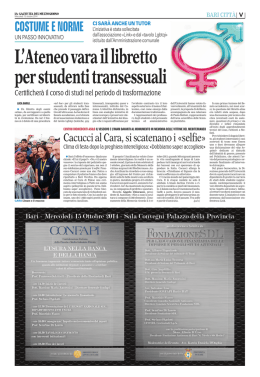 L`Ateneo vara il libretto per studenti transessuali