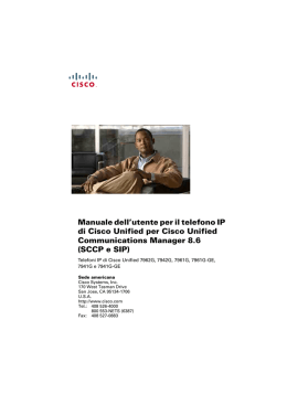 Manuale dell`utente per il telefono IP di Cisco Unified per Cisco