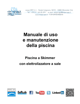 Manuale uso e manutenzione piscina a skimmer