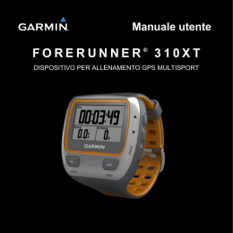 Manuale utente garmin forerunner 310xt