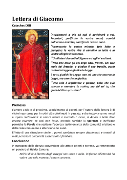 Lettera di San Giacomo XIII venerdì 14 febbraio 2014