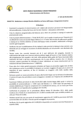 OGGETTO: Redazione e stampa libretto didattico sul tema dell