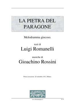 La pietra del paragone - Libretti d`opera italiani