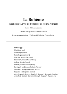 La Boh&egrave;me - Cantare l`Opera