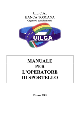 MANUALE PER L&para;OPERATORE DI SPORTELLO