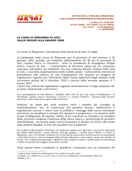LA CASSA DI RISPARMIO DI ASTI: DALLE ORIGINI ALLA GRANDE