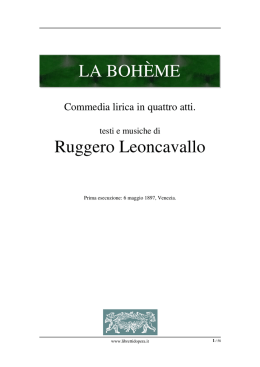La boh&egrave;me - Libretti d`opera italiani