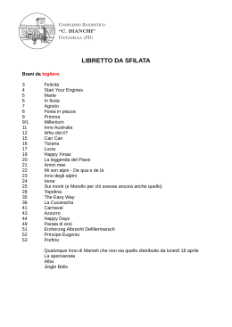 libretto da sfilata - Complesso Bandistico Ciro Bianchi e Majorettes